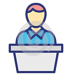 Lecturer Isolated Vector Icon which can easily modify or edit Lecturer Isolated Vector Icon which can easily modify or edit