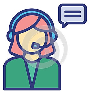 Basic RGB Call center Isolated Vector Icon which can easily modify or edit