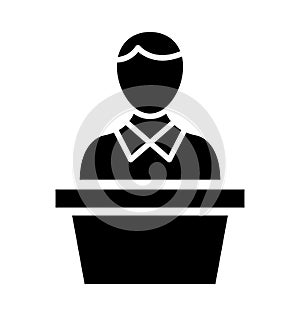 Basic RGB Lecturer Isolated Vector Icon which can easily modify or edit