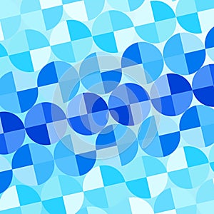 Vector Abstract Shiny Blue Circles Pattern in Light Blue Background