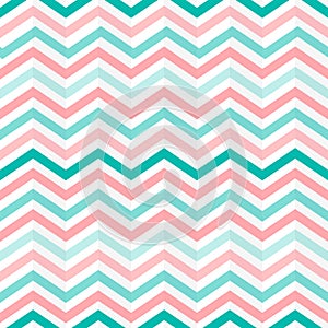 Vector Interlacing Green, Pink and White Zigzag Stripes Pattern photo