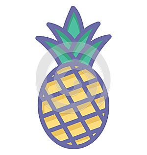 Ananas Isolated Vector icon which can easily modify or edit
