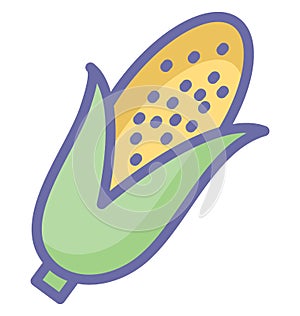 Basic RGB Corn Isolated Vector icon which can easily modify or edit