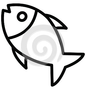 Cooked fish Isolated Vector icon which can easily modify or edit