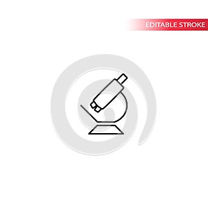 Microscope thin line simple vector icon.