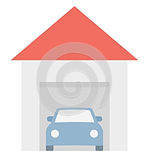 Basic RGB Garage Color Isolated Vector Icon which can easily modify or edit