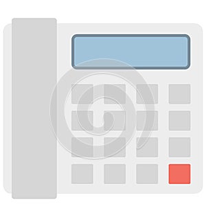 Landline Color Isolated Vector Icon which can easily modify or edit