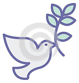Dove Isolated Vector Icon which can easily modify or edit