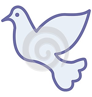Dove Isolated Vector Icon which can easily modify or edit