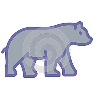 Bear Isolated Vector Icon which can easily modify or edit