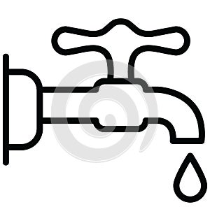 Faucet Isolated Vector Icon which can easily modify or edit