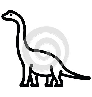 Dinosaur Isolated Vector Icon which can easily modify or edit