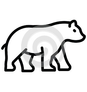 Bear Isolated Vector Icon which can easily modify or edit Bear Isolated Vector Icon which can easily modify or edit