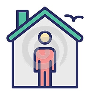 Basic RGB Estate agent Isolated Vector Icon which can easily modify or edit
