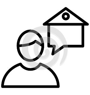 Basic RGB Estate agent Isolated Vector Icon which can easily modify or edit