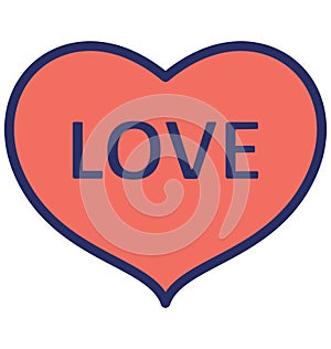 Basic RGB Heart shape Isolated Vector Icon which can easily modify or edit