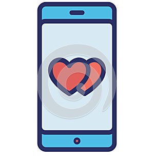 Basic RGB Heart Isolated Vector Icon which can easily modify or edit