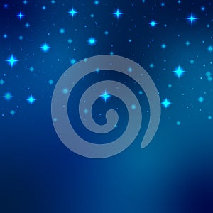 Abstract Twinkle Stars in Blue Background