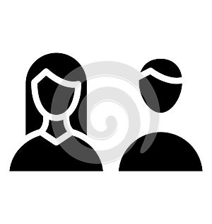 Couple Isolated Vector Icon that can be easily modified or edit