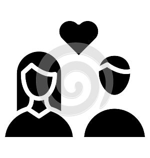 Couple Isolated Vector Icon that can be easily modified or edit Couple Isolated Vector Icon that can be easily modified or edit photo