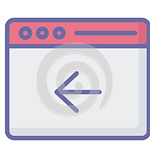 Left arrow Vector related to web browser windows and fully editable