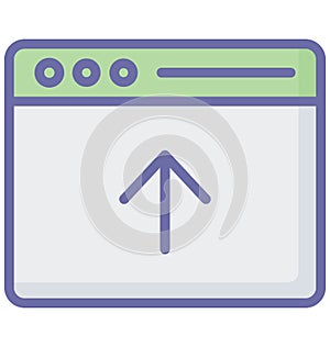 Upload button Vector related to web browser windows and fully editable