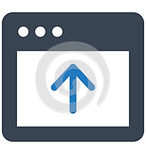 Upload button Vector related to web browser windows and fully editable