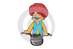 Cartoon Illustration Of Rajasthani Man photo