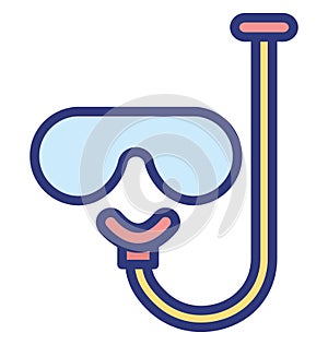 Diving Mask Isolated Vector Icon which can easily modify or edit