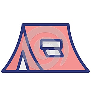 Tent Isolated Vector Icon which can easily modify or edit