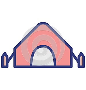 Tent Isolated Vector Icon which can easily modify or edit