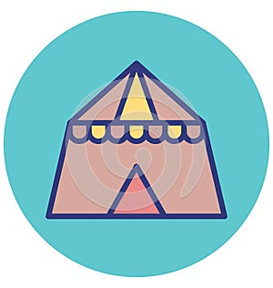Tent Isolated Vector Icon which can easily modify or edit