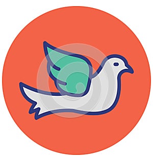 Dove Isolated Vector Icon which can easily modify or edit