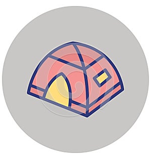 Tent Isolated Vector Icon which can easily modify or edit