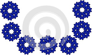 Blue Flowers Pattern Illustration Geometric Figures