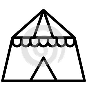 Tent Isolated Vector Icon which can easily modify or edit