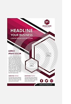 Hexagon flyer dark red