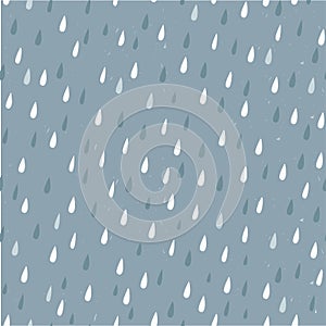 Vector colorful rain drops on grey seamless pattern