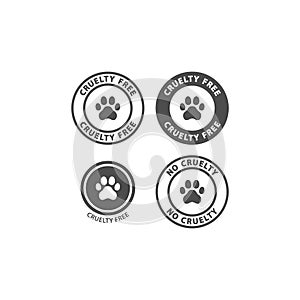 Cruelty free vector stamp with dog paw print.