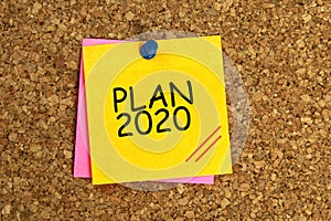 Plan 2020 on post-it