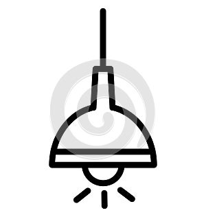Ceiling lamp Isolated Vector Icon which can easily modify or edit