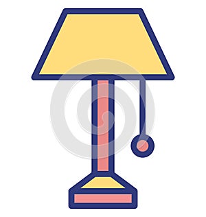 Bedside lamp Isolated Vector Icon which can easily modify or edit