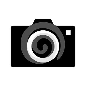 Camera glyph flat vector icon