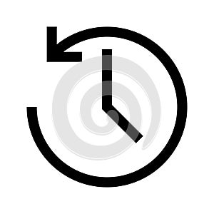 Reload clock glyph flat vector icon