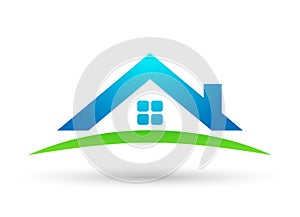 Abstract real estate House roof and home logo vector element icon design vector on white background photo