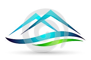 Mountain Range Logo icons symbol logo design on white background