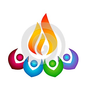 Flame fire logo, modern flames logotype symbol icon design vector on white background