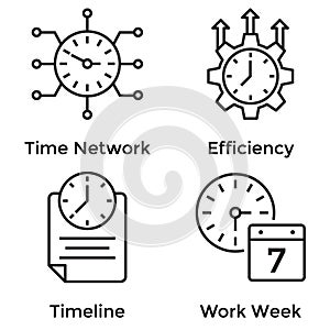 Clock Line Icons