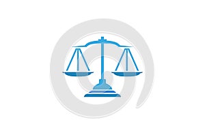 Creative Abstract Blue Scales Justice Law Logo Design Vector Symbol Illustration