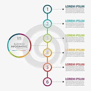 Presentation business infographic template with 6 options.